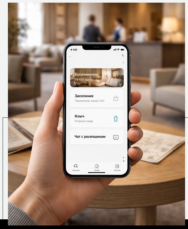Мобильное приложение для гостей отеля в Москве, управление сервисом